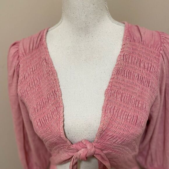 NWT Free People String Of Hearts Maxi Dress Smocked V Neck size L - Picture 5 of 9